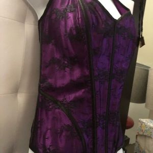 fredericks of hollywood purple lace corset L
